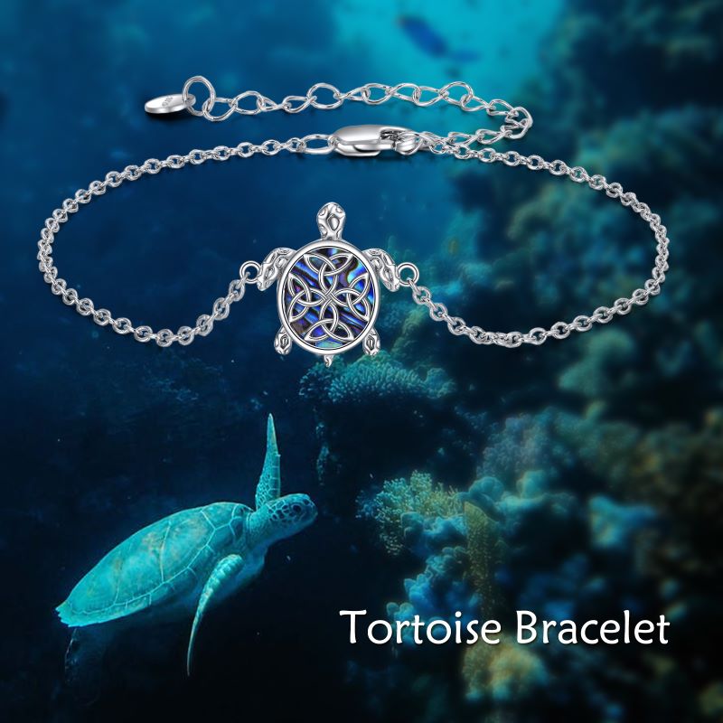 Sterling Silver Abalone Sea Turtle Adjustable Ankle Jewelry