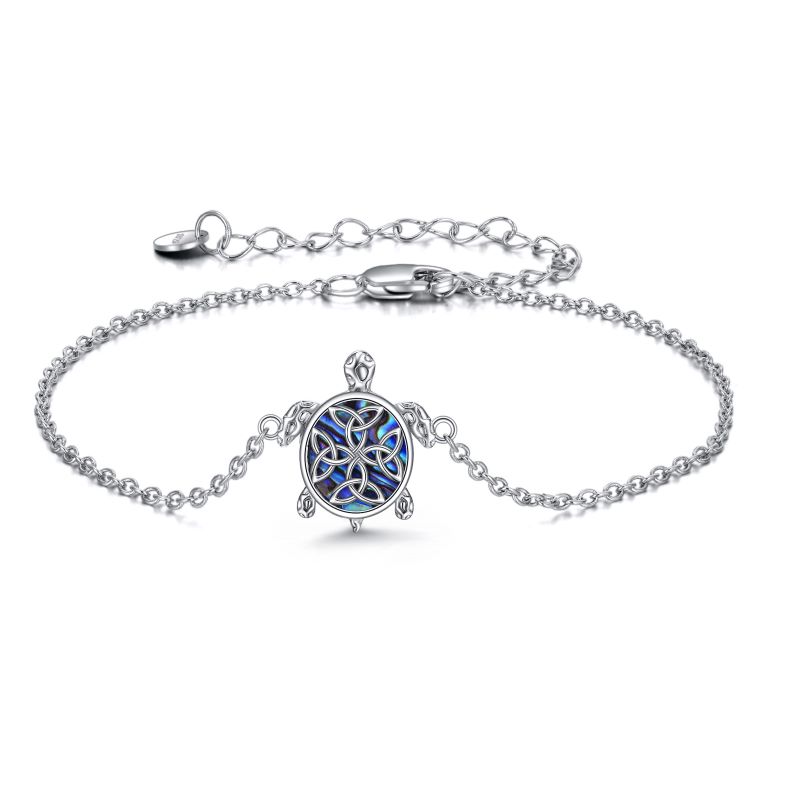 Sterling Silver Abalone Sea Turtle Adjustable Ankle Jewelry